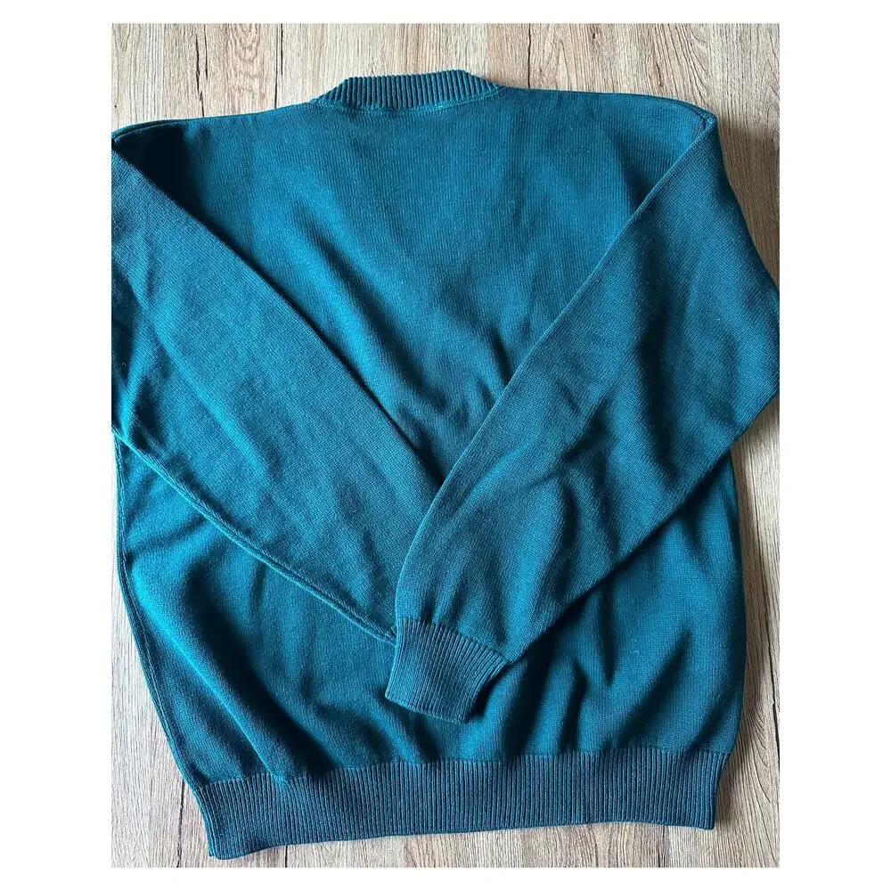 Andrew Rohan Vtg Green V Neck Sweater Size Large